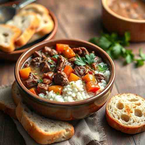 Traditional Beef Stew with Rice Recipe